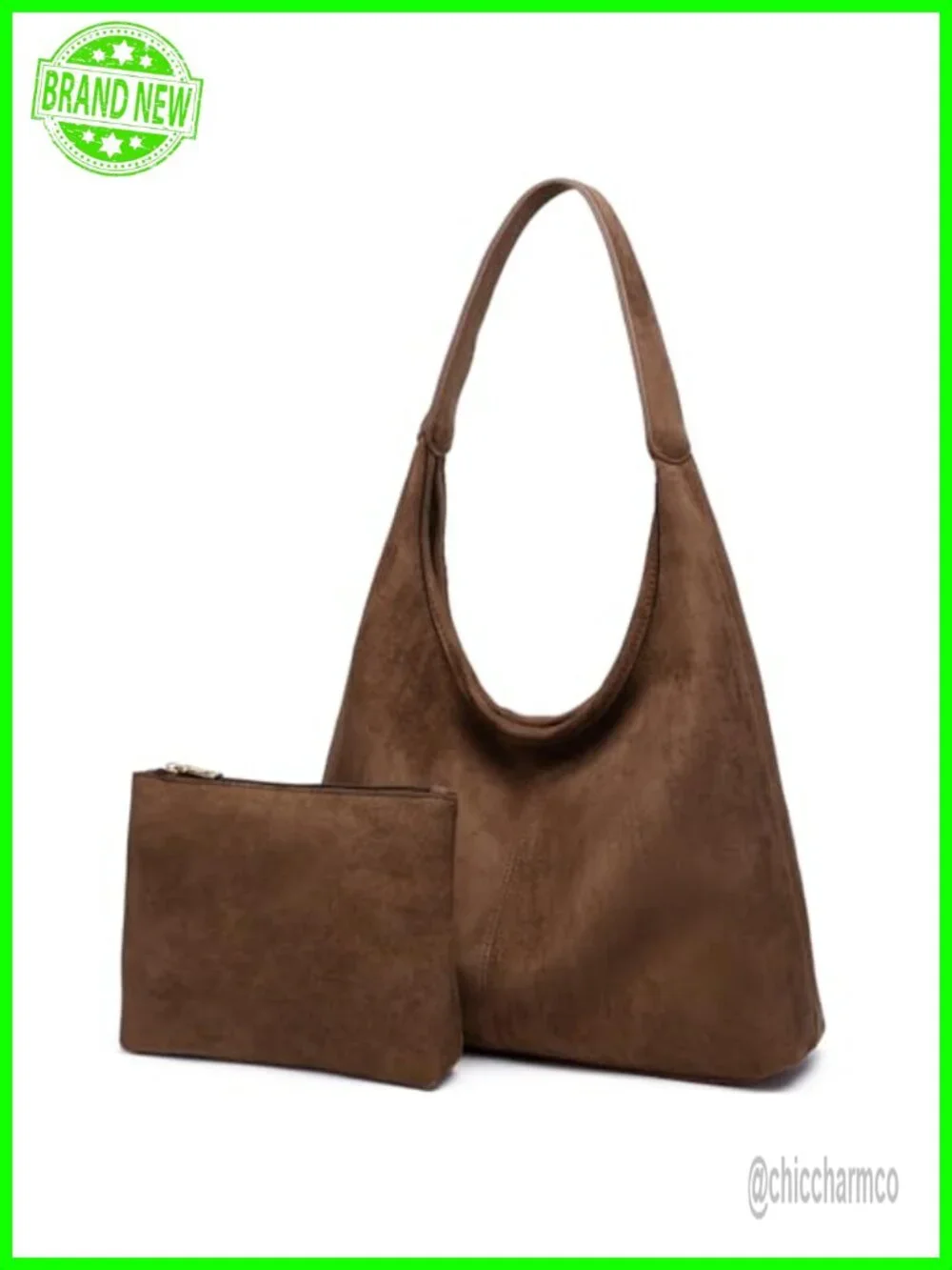 Slouchy Hobo Bag Soft PU Leather Shoulder Tote Purse for Work Travel